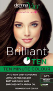 Derma V10 Brilliant Ten Hair Colour, No5 NAT Brown, 180 ml,BRILLTENNATBROWN5 Derma V10 Brilliant Ten Hair Colour, No5 NAT Brown, 180 ml,BRILLTENNATBROWN5