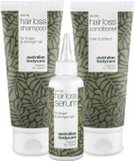 The Hair Loss Kit  3 products Ideal for women and men with hair loss problems | Hair loss Serum 100ml, Hair loss shampoo 200ml and Hair Loss Conditioner 200ml with Caffeine from Australian Bodycare