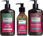 ARGANICARE | Shampoo 400 ML + Conditioner 400 ML + Keratin Serum 100 ML | Intensely Regenerates Hair | Prevents & Treats Split Ends | Soft & Shiny Hair | Made in France ARGANICARE | Shampoo 400 ML + Conditioner 400 ML + Keratin Serum 100 ML | Intensely Regenerates Hair | Prevents & Treats Split Ends | Soft & Shiny Hair | Made in France