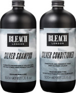 BLEACH LONDON - Silver Shampoo 500ml and Conditioner 500ml - Purple shampoo and conditioner for a cool, clean blonde - 2 pack BLEACH LONDON - Silver Shampoo 500ml and Conditioner 500ml - Purple shampoo and conditioner for a cool, clean blonde - 2 pack