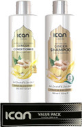 ICan London Ginger Hair Care Set, Anti Hair-loss Shampoo and Conditioner, 500 ml, 2-Piece