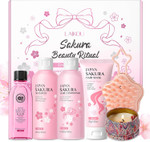 LAIKOU Sakura Hair Care Set, 6PCS Unique Self Care Package, Shampoo, Conditioner, Hair Mask, Argan Oil Serum, Scalp Brush & Scented Candle, Christmas Birthday Pamper Gifts for Women Teenage Girl LAIKOU Sakura Hair Care Set, 6PCS Unique Self Care Package, Shampoo, Conditioner, Hair Mask, Argan Oil Serum, Scalp Brush & Scented Candle, Christmas Birthday Pamper Gifts for Women Teenage Girl