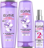 L'Oreal Paris Elvive Hydra Hyaluronic Shampoo, Conditioner and Serum Set with Hyaluronic Acid, Hair Care Treatment with Anti Frizz Spray for Dry Hair, Shampoo 500ml, Conditioner 400ml, Serum 150ml