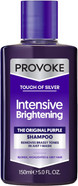 PROVOKE Touch Of Silver Brightening Purple Shampoo 200 ml, Neutralises Yellow and Orange tones, Formulated with Violet and Blue Pigments