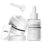 Lanbena 3 In 1 Blackhead Removing Set, Pore Strips+Pore Solution Serum+Removal Strip Paper, Black Head Remover Mask For Face, Pore Minimizer & Reducer For Face, Leaving Your Skin Fresh And Clean