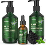 Rosemary Shampoo Conditioner Set, Rosemary Hair Growth Oil with Mint Biotin, Organic Anti Hair Loss Shampoo, Cleanse Moisturize Hair and Keep Scalp Health, 3Pcs Set Gifts for Men Women, 200ml*2+30ml Rosemary Shampoo Conditioner Set, Rosemary Hair Growth Oil with Mint Biotin, Organic Anti Hair Loss Shampoo, Cleanse Moisturize Hair and Keep Scalp Health, 3Pcs Set Gifts for Men Women, 200ml*2+30ml