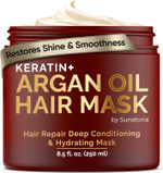 SUNATORIA Keratin Hair Mask - Professional Deep Hair Conditioner - Dry, Split End, Damaged Hair Repair Treatment - Vitamin Complex with Omega 3, 9, Vitamin E Oil - Protein Hair Care SUNATORIA Keratin Hair Mask - Professional Deep Hair Conditioner - Dry, Split End, Damaged Hair Repair Treatment - Vitamin Complex with Omega 3, 9, Vitamin E Oil - Protein Hair Care