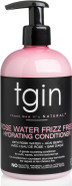 tgin Rose Water Frizz-Free Hydrating Conditioner for Curls - Waves - Great for low porosity hair - Fine hair