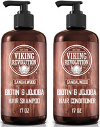 Viking Revolution - Mens Shampoo And Conditioner - 2 x 500 ml - Natural Shampoos with Jojoba Oil and Biotin - Sandalwood Shampoo Men Viking Revolution - Mens Shampoo And Conditioner - 2 x 500 ml - Natural Shampoos with Jojoba Oil and Biotin - Sandalwood Shampoo Men