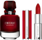 LInterdit by Givenchy for Women - 2 Pc Gift Set 1.7oz EDP Rouge Spray, 0.11oz Deep velvet Lipstick LInterdit by Givenchy for Women - 2 Pc Gift Set 1.7oz EDP Rouge Spray, 0.11oz Deep velvet Lipstick