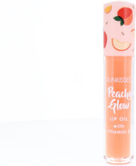Peachy Glow Lip Oil with Vitamin E, Hydrating Fruity Flavor, Sunkissed