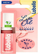 Labello Lip Oil Glossy Effect - Dress Nude 5ml, Lip gloss with vegan formula volume effect, 100% natural lip gloss chosen by Valentina Ferragni Labello Lip Oil Glossy Effect - Dress Nude 5ml, Lip gloss with vegan formula volume effect, 100% natural lip gloss chosen by Valentina Ferragni