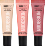 NUDESTIX Hydrating Peptide Lip Butter Tint Set  3-Piece Glossy Lip Balm Kit with Avocado, Shea Butter & Peptides | Plumping, Moisturizing Nude Lip Tints | Clean, Vegan & Cruelty-Free