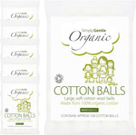 Simply Gentle Organic Cotton Wool Balls - Perfect for First Aid - Pure Cotton Balls for Skin Care, Hypoallergenic & Soft - Free from Odours, Alcohol, Irritants and Paraben - 100 Balls (Pack of 1)
