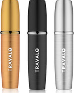 Travalo LUX Perfume Atomizer Bundle - Leak-Proof and TSA Approved for Air Travel - Reusable, Easy Fill Mini Pump Sprayer - Lightweight, Brushed Polished Metal - Gold, Black, Silver - 3 Pack Travalo LUX Perfume Atomizer Bundle - Leak-Proof and TSA Approved for Air Travel - Reusable, Easy Fill Mini Pump Sprayer - Lightweight, Brushed Polished Metal - Gold, Black, Silver - 3 Pack