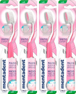 4x Mentadent Sensitive Expert Toothbrush with Soft Tapered Bristles Micro Tech Care - 4 Toothbrushes