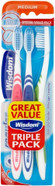 Wisdom Regular Plus Medium Toothbrushes - Triple pack