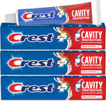 Crest Plus Cavity Protection Toothpaste, Regular Paste, 8.2oz, Pack of 3