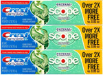 Crest Complete Multi-Benefit Whitening + Scope Minty Fresh Flavor Toothpaste 2.7 Oz, Pack of 3 Crest Complete Multi-Benefit Whitening + Scope Minty Fresh Flavor Toothpaste 2.7 Oz, Pack of 3