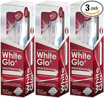White Glo Extra Strength Whitening Toothpaste Professional Choice 150 gr (3 Packs) 3 PACK 50m Dental Floss Included as a Gift