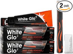 White Glo Charcoal Deep Stain Remover Toothpaste, 100ml -Pack of 2 with Sanitral 50 Pcs Dental Floss Stick Included as a Gift White Glo Charcoal Deep Stain Remover Toothpaste, 100ml -Pack of 2 with Sanitral 50 Pcs Dental Floss Stick Included as a Gift