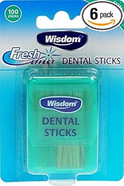 Wisdom Fresh Effect Dental Sticks Extra Minty 100 Sticks x 6 Packs by Wisdom