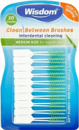 Wisdom WIS8654 Medium Green Clean Between Interdental Brushes - Total 60 by Wisdom Wisdom WIS8654 Medium Green Clean Between Interdental Brushes - Total 60 by Wisdom