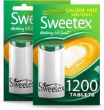 Sweetex Tablets, 1200 Tablets X 2, 2400 Tablets Total, Sweetener Tablets, Zero Calorie, Sweet, Diabetic Friendly, Healthier Diet, Sugar Substitutes, Baking Supplies Sweetex Tablets, 1200 Tablets X 2, 2400 Tablets Total, Sweetener Tablets, Zero Calorie, Sweet, Diabetic Friendly, Healthier Diet, Sugar Substitutes, Baking Supplies