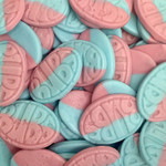 100 x Blue Raspberry Lollipops Share Bag by The Gourmet Sweet Company