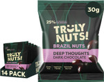 Truly Nuts! Premium Belgian Dark Chocolate Brazil Nuts, 120g, Pack of 8 - High in Selenium, Gluten-Free Snack, Vegetarian Friendly - 60% Dark Chocolate Covered Whole Brazil Nuts Truly Nuts! Premium Belgian Dark Chocolate Brazil Nuts, 120g, Pack of 8 - High in Selenium, Gluten-Free Snack, Vegetarian Friendly - 60% Dark Chocolate Covered Whole Brazil Nuts