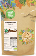 Wholefood Earth Organic Blanched Almonds  1 kg | Raw | GMO Free | Vegan | High Fibre | Source of Protein | Certified Organic