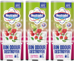 Neutradol Dustbin Odour Destroyer, Bin Freshener Deodorising Powder, Odour Eliminator for Indoor & Outdoor Bins, Raspberry Lime Crush, Multipack of 3 x 350g Neutradol Dustbin Odour Destroyer, Bin Freshener Deodorising Powder, Odour Eliminator for Indoor & Outdoor Bins, Raspberry Lime Crush, Multipack of 3 x 350g