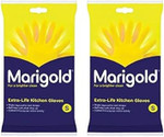 Marigold Unisex Gloves, Extra Life Kitchen Gloves Small, Yellow (Pack of 2)