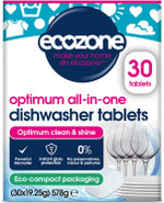 Ecozone Optimum All In One Dishwasher Tablets x 30, Dishwashing Tablets with Salt, Rinse Aid & Extra Dry Effect, Powerful Degreaser & Dish Washer Tabs, Eco Conscious & Gentle on Appliances