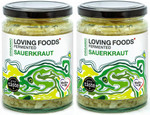 Loving Foods Award-Winning *Organic & Made in the UK* Sauerkraut (2 x 475g) Raw, Unpasteurised & Bursting with Beneficial Live Bacteria (2 x Jars) Loving Foods Award-Winning *Organic & Made in the UK* Sauerkraut (2 x 475g) Raw, Unpasteurised & Bursting with Beneficial Live Bacteria (2 x Jars)