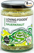 Loving Foods Award-Winning *Organic & Made in the UK* Sauerkraut (475g) Raw, Unpasteurised & Bursting with Beneficial Live Bacteria (1 x Jar)