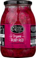 The Cultured Food Company - Organic Ruby Red Sauerkraut 1kg Jar - 100% Natural Ingredients- Raw & Unpasteurised - Probiotic Rich - Traditionally Fermented Red Cabbage- Handmade - No Preservatives The Cultured Food Company - Organic Ruby Red Sauerkraut 1kg Jar - 100% Natural Ingredients- Raw & Unpasteurised - Probiotic Rich - Traditionally Fermented Red Cabbage- Handmade - No Preservatives