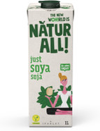 NATUR-ALL | Just Soya Drink 1L - Only 3 Ingredients: Water, Soya Beans & Salt, Unsweetened, 100% Plant-Based, Eco-Friendly Packaging, Vegan (6 unit box) NATUR-ALL | Just Soya Drink 1L - Only 3 Ingredients: Water, Soya Beans & Salt, Unsweetened, 100% Plant-Based, Eco-Friendly Packaging, Vegan (6 unit box)