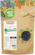 Wholefood Earth Organic Black Turtle Beans 2kg Raw | GMO Free | Vegan | High Fibre | High Protein | Certified Organic