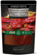Atkins & Potts Red Pepper, Garlic & Green Bird's-Eye Chilli Pasta Sauce - Make Every Meal Special - Great Taste Award Winners - Suitable for Vegetarians & Vegans - 350g Pouch Atkins & Potts Red Pepper, Garlic & Green Bird's-Eye Chilli Pasta Sauce - Make Every Meal Special - Great Taste Award Winners - Suitable for Vegetarians & Vegans - 350g Pouch
