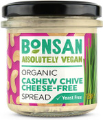 Bonsan Organic Cashew Chive Cheese-Free Spread 135g, Pack of 6 - Vegan Cream Cheese Alternative - Made from Cashews & Fragrant Chives - Yeast Free & GMO Free - for Sandwhiches & Dipping Bonsan Organic Cashew Chive Cheese-Free Spread 135g, Pack of 6 - Vegan Cream Cheese Alternative - Made from Cashews & Fragrant Chives - Yeast Free & GMO Free - for Sandwhiches & Dipping