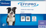 Effipro Flea & Tick Spot-On for Medium Dogs 10-20kg | Fast-Acting | 4 Pipettes | Vet-Strength Formula | Easy to Apply Effipro Flea & Tick Spot-On for Medium Dogs 10-20kg | Fast-Acting | 4 Pipettes | Vet-Strength Formula | Easy to Apply