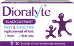 Dioralyte - Fast and Effective Supplement Treatment for Reducing Dehydration and Replacing Electrolytes (mineral salts) of Lost Body Water and Salts- Blackcurrant Flavour - 20 Sachets