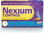 Nexium Control Heartburn & Indigestion Tablets for Acid Reflux Relief, Gastro-Resistant Esomeprazole Tablets, 20mg, 7 Count Nexium Control Heartburn & Indigestion Tablets for Acid Reflux Relief, Gastro-Resistant Esomeprazole Tablets, 20mg, 7 Count