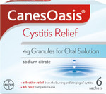 CanesOasis Cystitis Relief | Granules for Oral Solution to Relieve & Treat the Burning & Stinging of Cystitis | 48hr Complete Course | Cranberry Flavour | 6 Count (Pack of 1) CanesOasis Cystitis Relief | Granules for Oral Solution to Relieve & Treat the Burning & Stinging of Cystitis | 48hr Complete Course | Cranberry Flavour | 6 Count (Pack of 1)