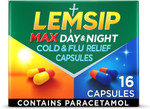 Lemsip Max, Cold and Flu Tablets Day and Night, 16 Capsules, Paracetamol, Cold and Flu Relief, Blocked Nose Relief, Nasal Congestion Relief, Max Strength, Reduces Fever, Cold and Flu, Medication Lemsip Max, Cold and Flu Tablets Day and Night, 16 Capsules, Paracetamol, Cold and Flu Relief, Blocked Nose Relief, Nasal Congestion Relief, Max Strength, Reduces Fever, Cold and Flu, Medication