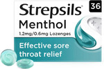 Strepsils Menthol Lozenges, 36 Count - Fast Acting Sore Throat Relief, Soothes Up To 2 Hours, Dual Action With Eucalyptus Oil, Effective Discomfort Remedy Strepsils Menthol Lozenges, 36 Count - Fast Acting Sore Throat Relief, Soothes Up To 2 Hours, Dual Action With Eucalyptus Oil, Effective Discomfort Remedy
