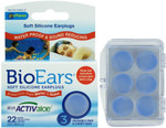 Florsol Bio Ears Soft Silicone EarPlugs Protection - 3 Pairs (Light Blue, 5 Packs)