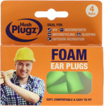 Hush Plugz Green Foam Earplugs - Pack of 4pr