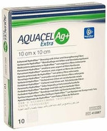 Aquacel AG+ Extra Silver Hydrofiber Wound Dressing 10cm x 10cm, 4"x4" x 10 413567 Aquacel AG+ Extra Silver Hydrofiber Wound Dressing 10cm x 10cm, 4"x4" x 10 413567